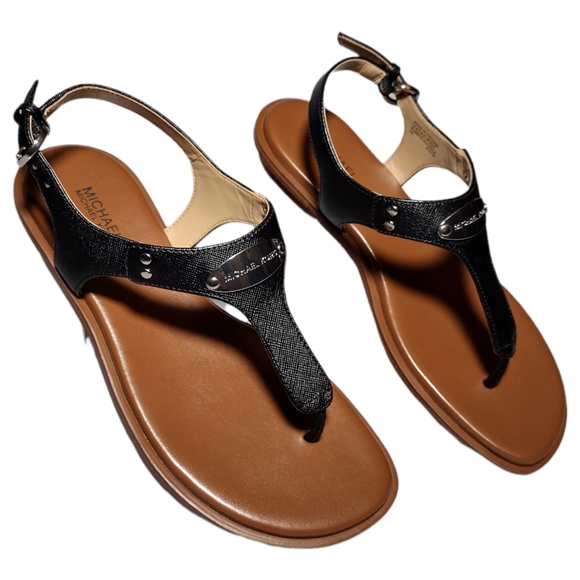 MICHAEL Kors Women's MK Plate Flat Thong Sandals - Picture 1 of 7